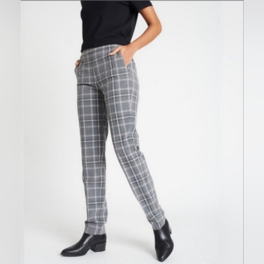 NWT Kit & Ace Go To Trousers - size 12 grey plaid